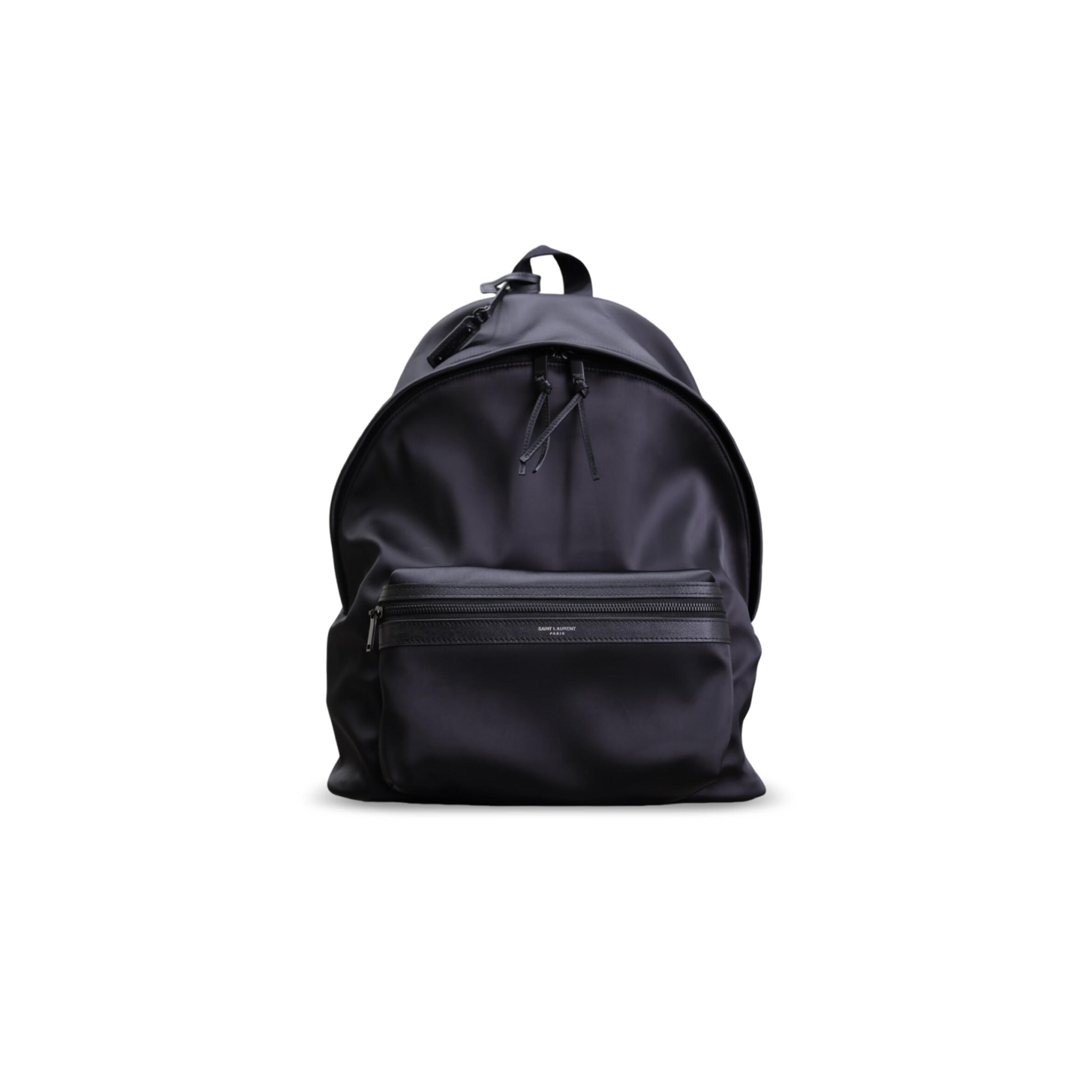 YSL CITY BACKPACK IN SILK AND LEATHER 326865 (38*30*17cm)